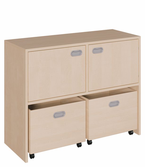 K Schrank 80 x 102 cm, 2 Rollkästen, 2 Türen